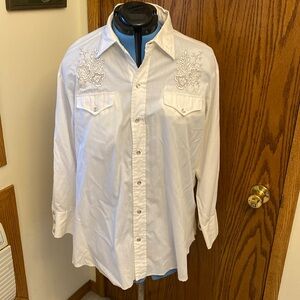 Vintage size L H Bar C California Ranchwear Western Pearl Snap Long Sleeve Tall